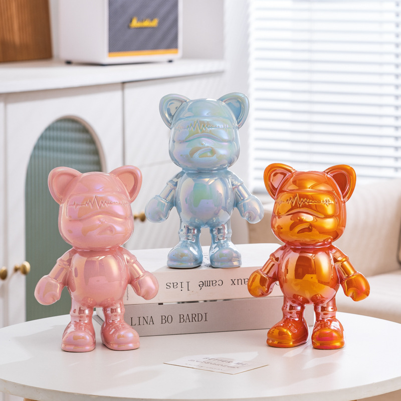 Cerámica violenta osos armario de televisión decoración sala de estar armario de vinos de vestíbulo osos armario de ahorro depósito de ahorro decoración de dibujos animados