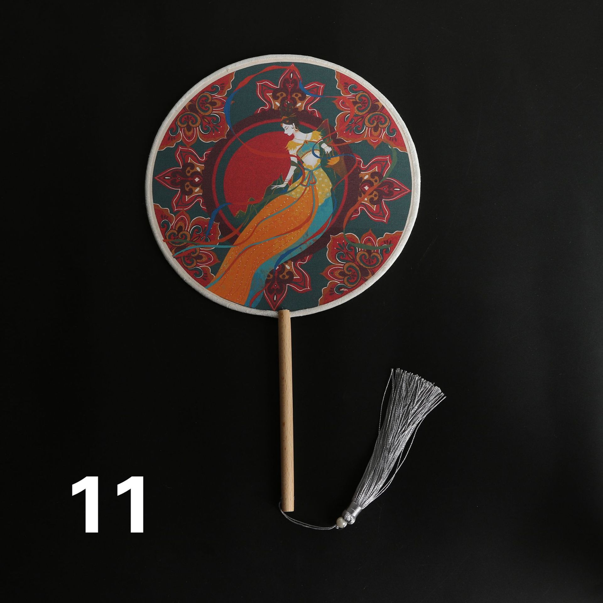 Entrega de una pieza dama de honor de moda Nacional mejor hombre ventilador danza foto paño de doble cara ventilador de la boda al por mayor ventilador de publicidad de dibujos animados