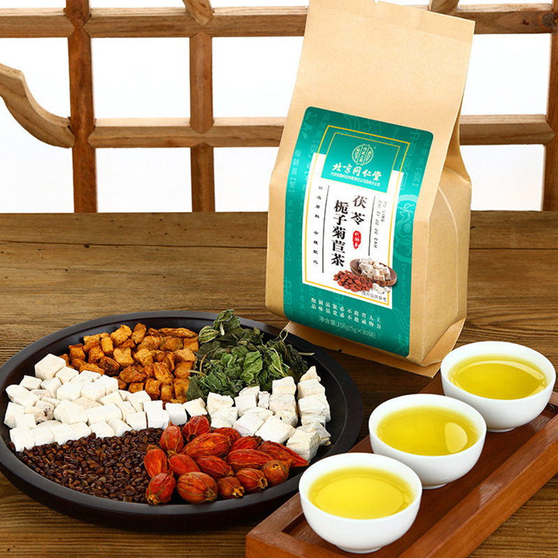 北京同仁堂内廷上用茯苓クチナシ菊茶150グラム (5gX30) 決明子桑葉葛根|undefined