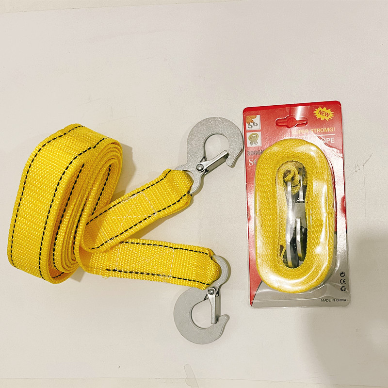 Emergency trolley rope traction rope 3 m 3 t blister card paper packaging trailer rope for self-driving travel strong trailer belt