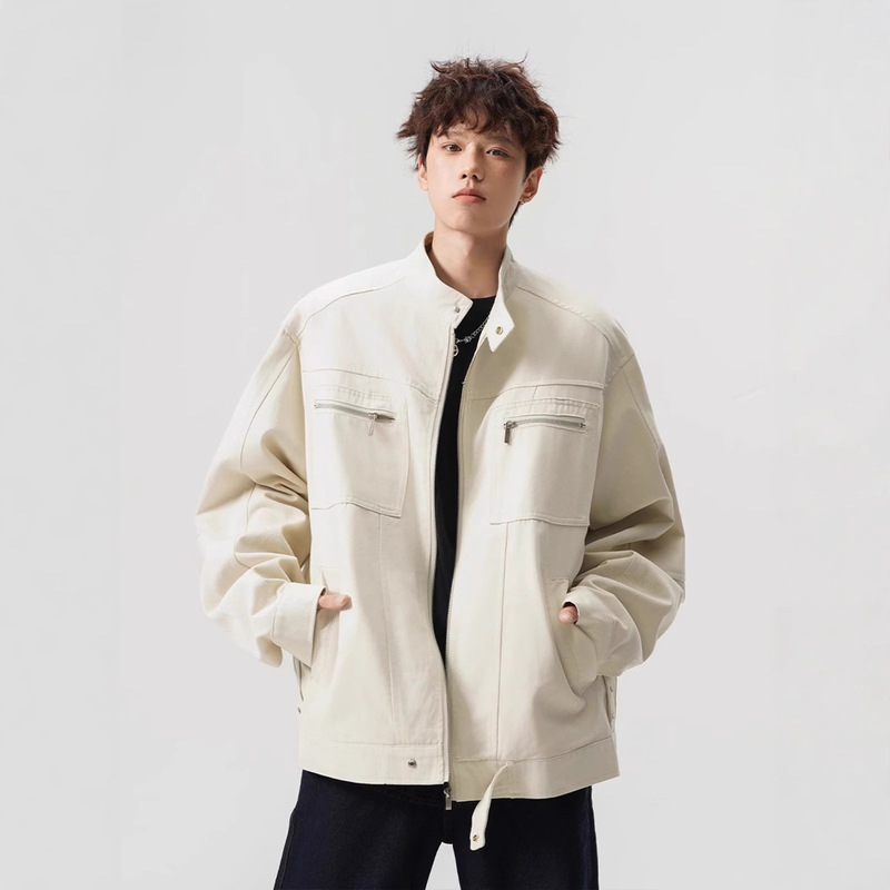 American Retro Harrington Washed Canvas Jacket Men's 2025 New Spring Ins Loose Stand-Up Collar Work Jacket