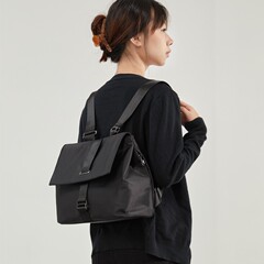 通勤双肩包男女2025新款设计感小众大容量电脑背包斜挎包百搭书包