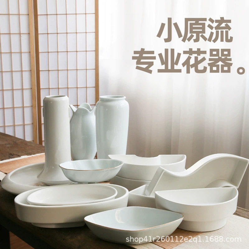 Цзиндэчжэнь Белая Фарфоровая Ваза Цветочная тарелка Античная керамическая бутылка дзен Гуаньинь нефрита прозрачная бутылка Слива маленький оригинальный цветочный горшок потока