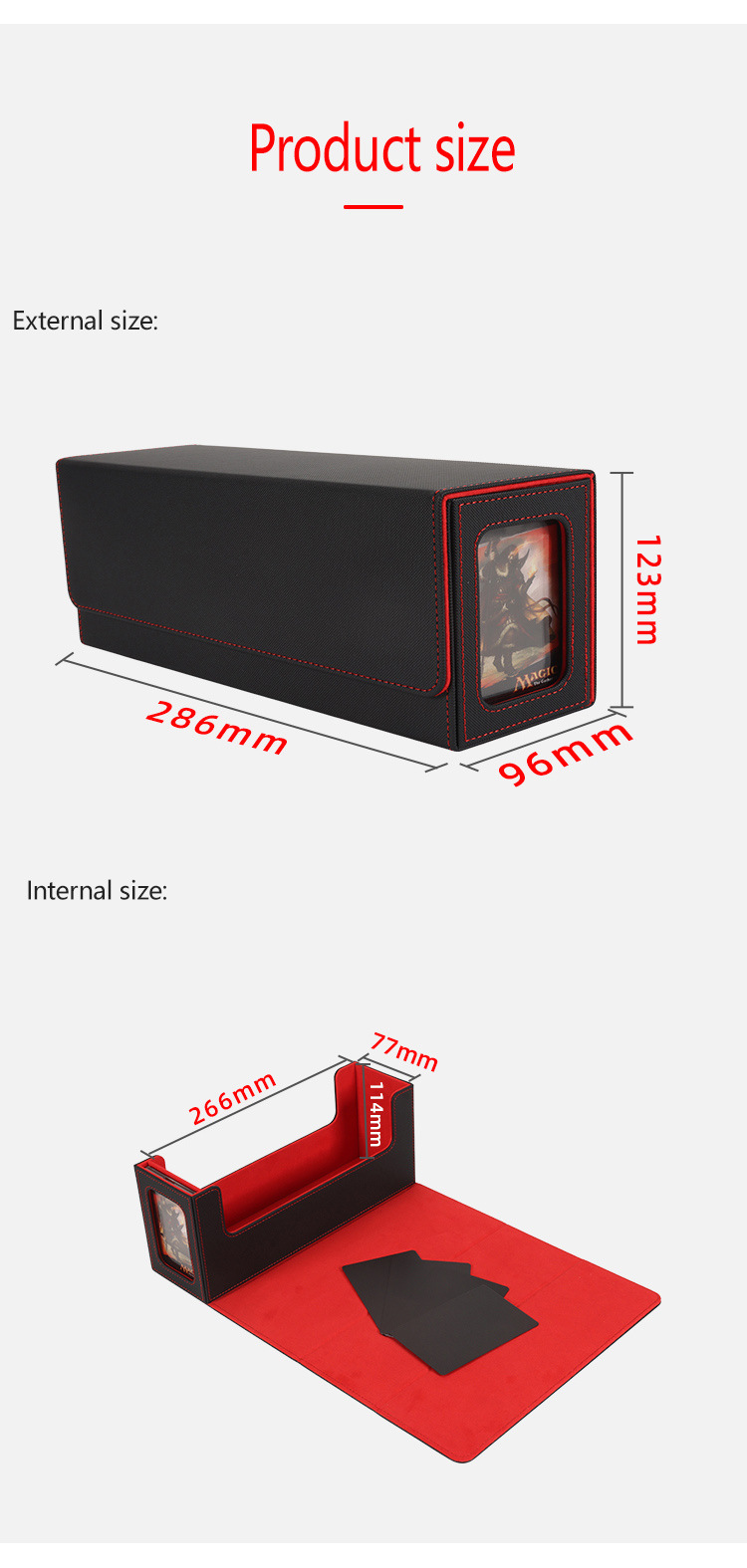 Magnetic Trading Card Storage Box For Board Games Pu Leather_voghion.com