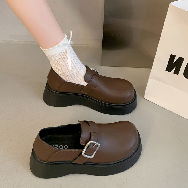 Mat retro negro estilo británico zapatos de cuero para mujeres 2026 nueva primavera y otoño con suela gruesa versátil zapatos Mary Jane simples image 3