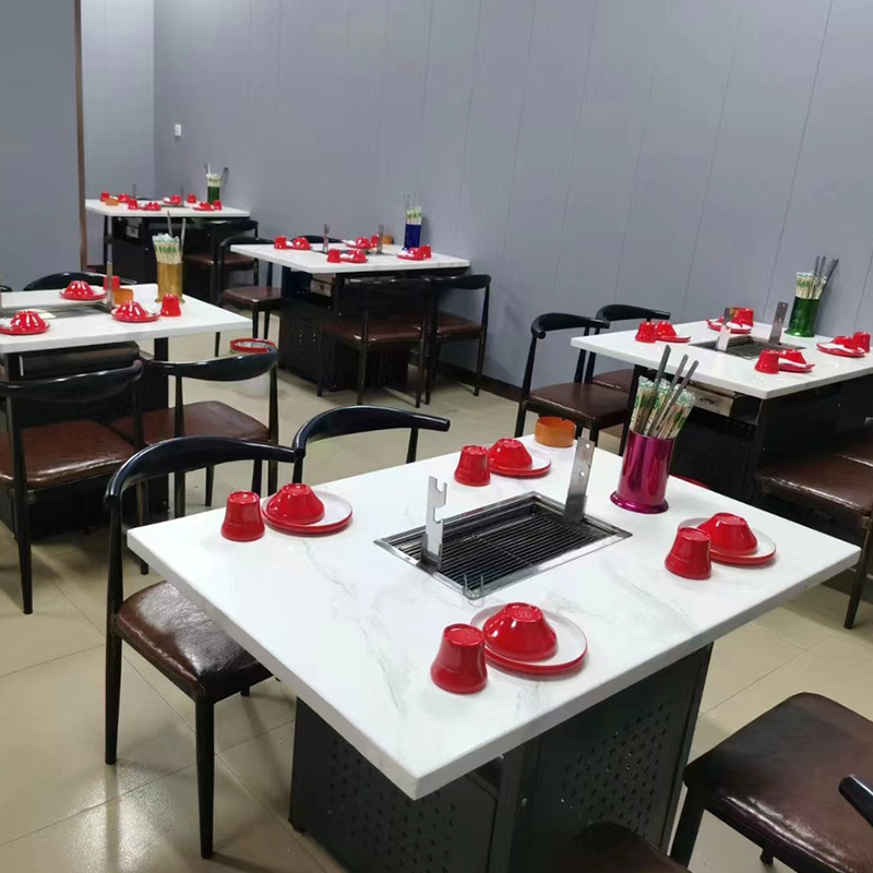 批发台式羊腿加热炉无烟炭烤羊排可镶嵌烤羊腿炉子上排烟烤炉厂家