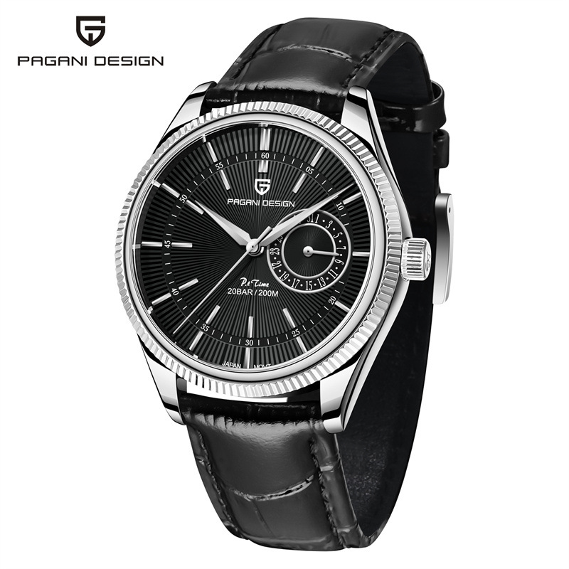 Bergani Pagani hombres reloj de negocios de moda zafiro espejo impermeable calendario reloj de cuarzo 1689