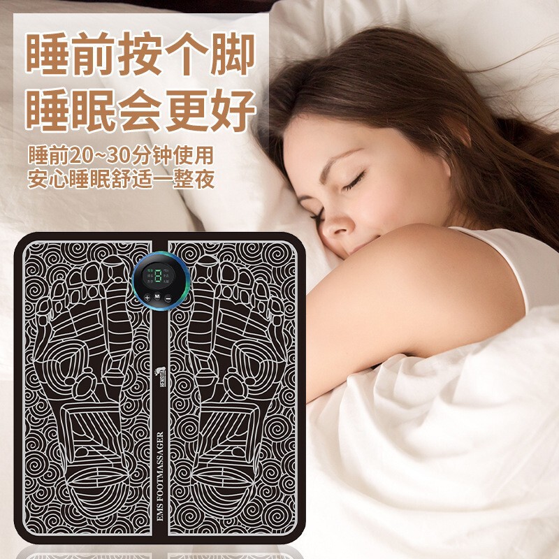 国境を越えたフットマッサージャー、家庭用スマートフットマッサージパッド、USB充電式ポータブルEMS微電気マッサージフットパッド|undefined