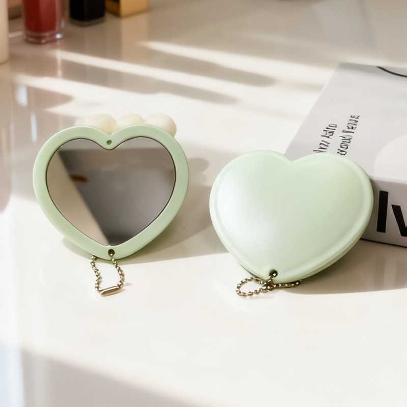 Rotar el amor mini portátil espejo de doble cara espejo de alta definición del dormitorio de maquillaje espejo colgante espejo pequeño