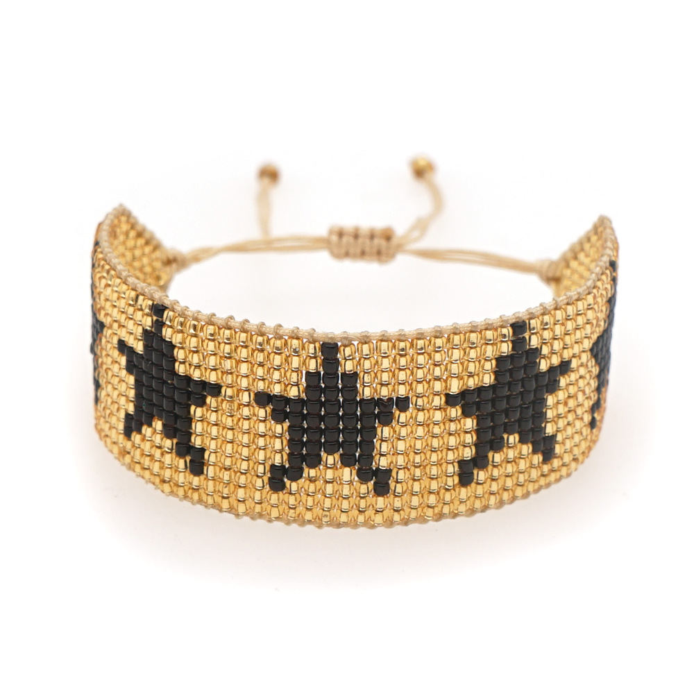 Européen Et Américain Internet Chaude Mode Personnalisé Mgb Perles Bracelet Main-tissé Pentagramme Large Bracelet Pour Les Femmes display picture 2