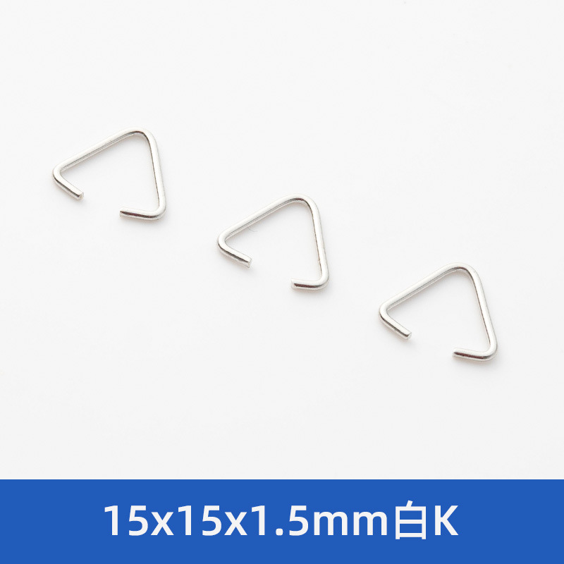 100個のdiyアクセサリー金属三角オープンリングバッグ革具金物部品接続バックル鉄製ワイヤーバックル卸売り