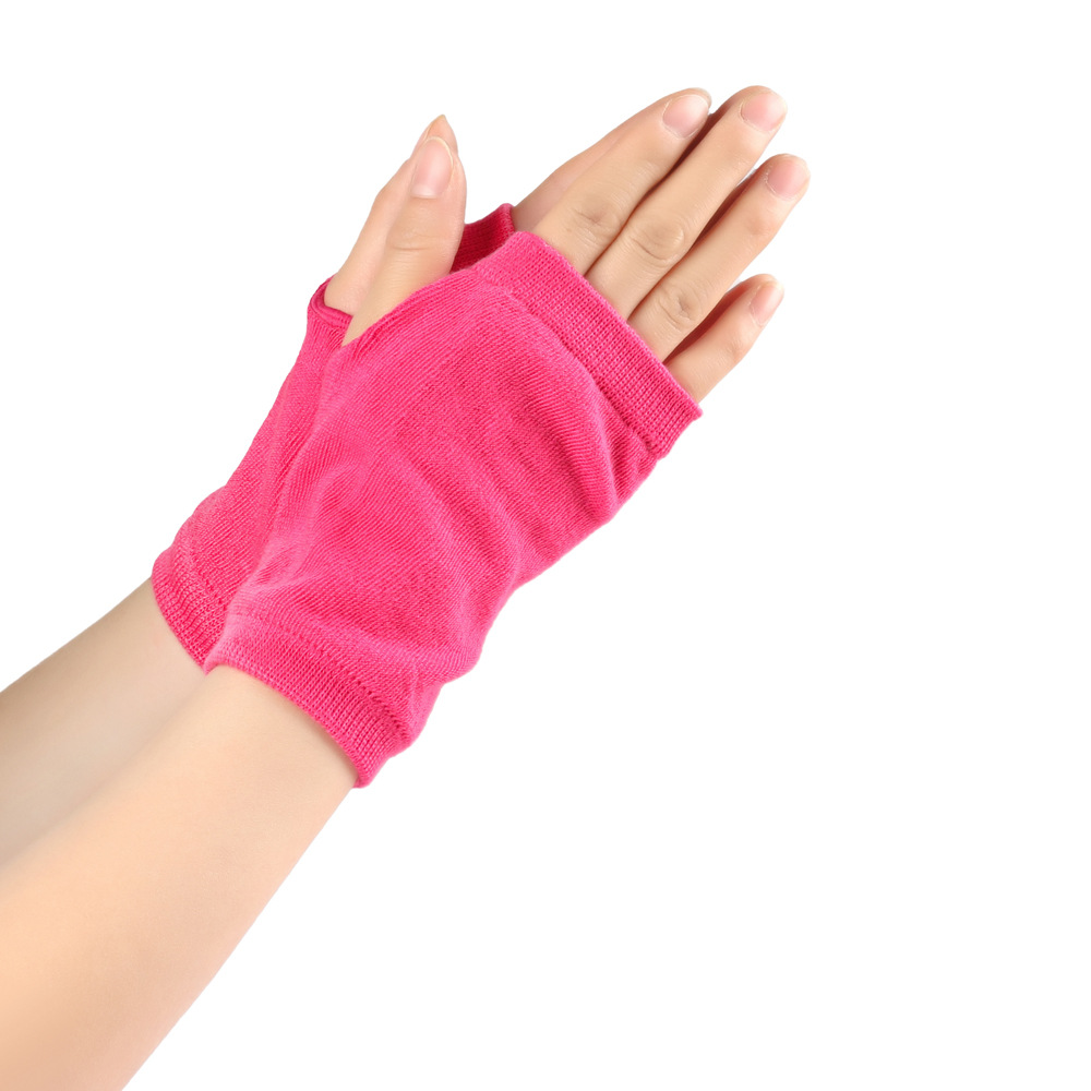 Mangas de muñeca abiertas a rayas para hombres y mujeres, tejido fino, guantes cortos de escritura para niños, color sólido, para hacer uno mismo_voghion.com