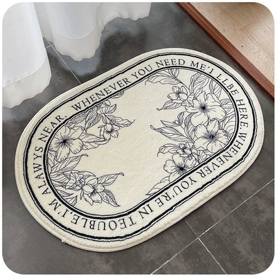 Avtomobil döşəmə paspasları: Absorbent Mat Carpet Bathroom - gardenia-oval-4060cm-thickened-imitation-cashmere