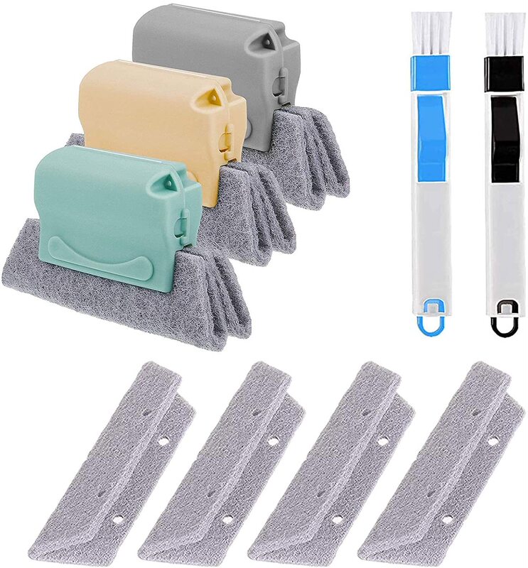 9-piece set of cleaning brush cleaning brush with replacement pad handheld gap cleaning tool window track cleaner