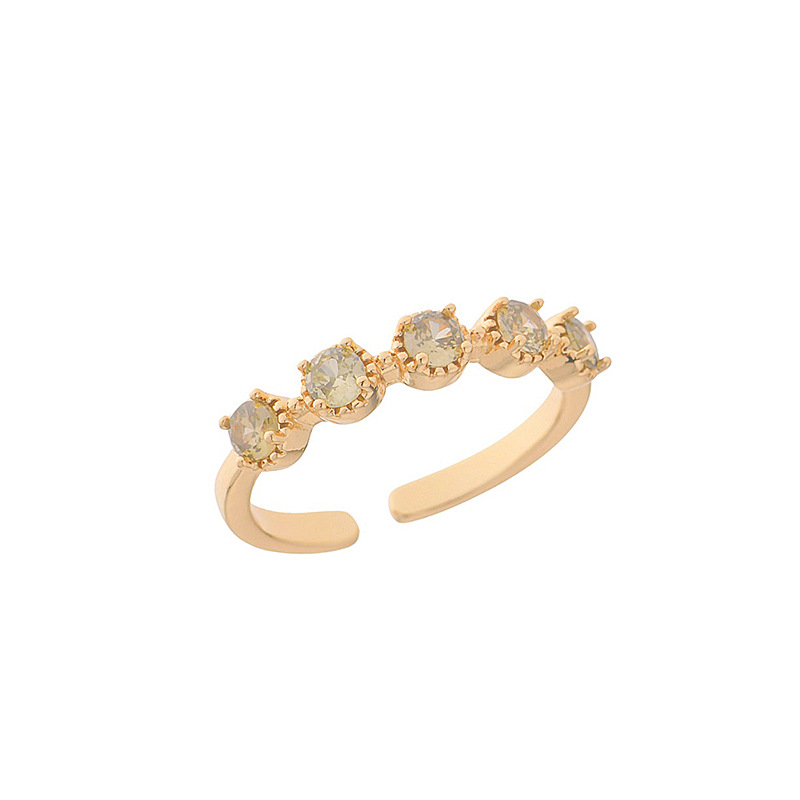 Anello vintage da donna con zircone verde oliva elegante_voghion.com