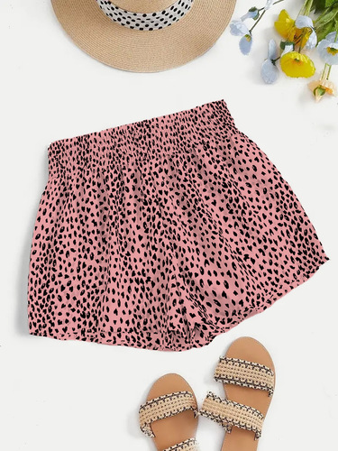 Elegant Summer Women's Fashion Personal Style High-Waisted Slimming Three-Quarter Length Full-Body Printed Shorts Show Long Legs High Elastic