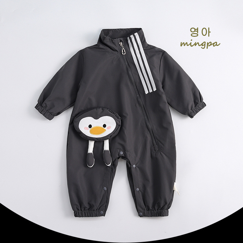 婴儿衣服秋装连体衣超萌男宝宝卡通冲锋衣外套春秋季外出哈衣爬服|undefined
