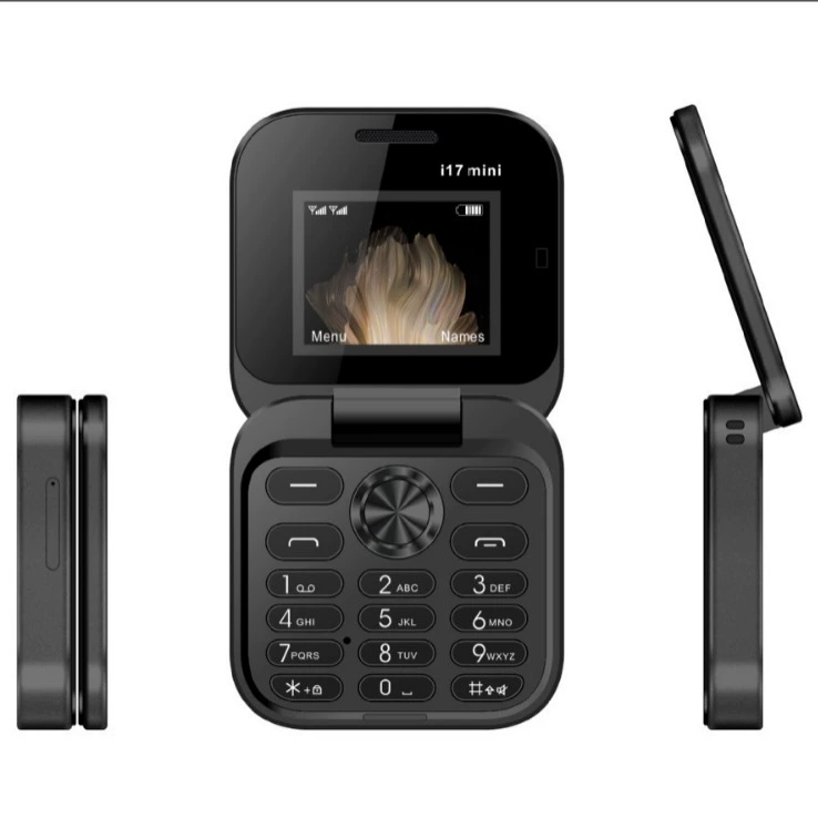 Foldable Smart Mobile Phone i17, Small 2G Flip, External Display & Quad Camera