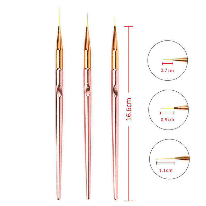 Cross-border factory wholesale finger handle rose gold plating rod painted pull wire hook pen 3 suit in stock wholesale