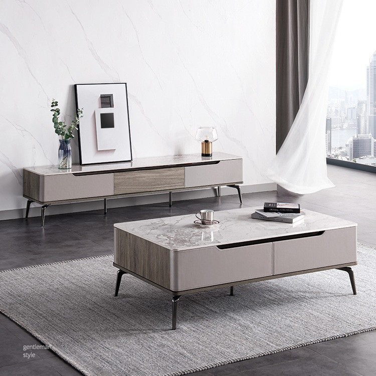 Ddsk2307 Floor Cabinet Chivas Modern Simple Slate Coffee Table Tv Cabinet Combination Accessible Luxury Dining Table Dual-Purpose Living Room