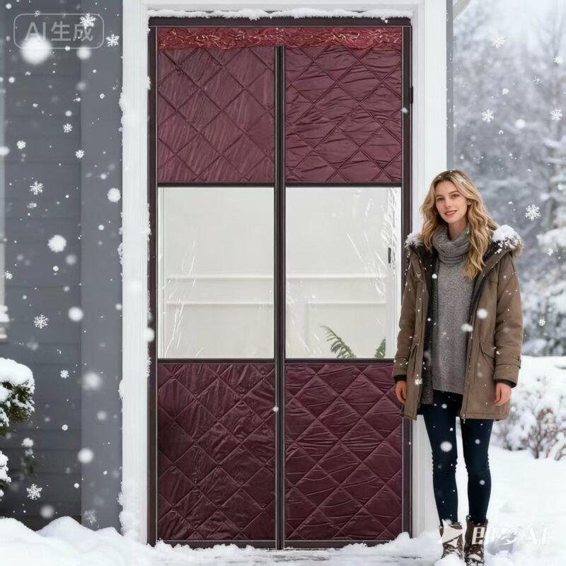 Winter Thickened Windproof Door Curtain, Thermal Door Curtain, Magnetic Self-Adhesive Door Curtain, Anti-Freeze and Cold-Proof Partition Curtain, Cross-Border Foreign Trade Special