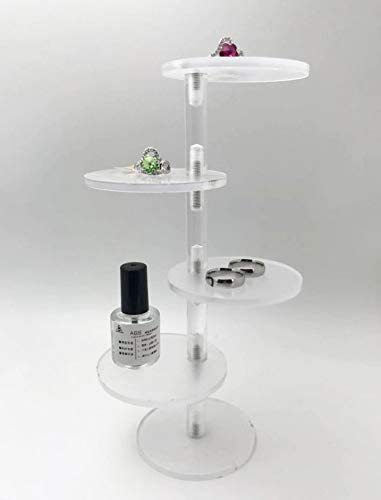 5层亚克力透明玩偶展示架指甲油化妆品摆放架圆型阶梯架