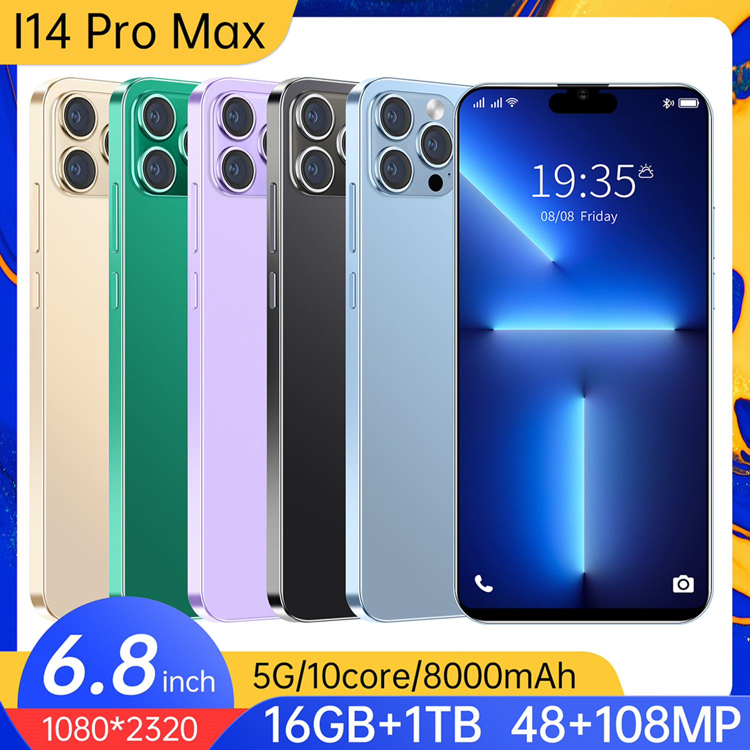 新款i14 ProMax跨境智能安卓手机虾皮Lazada6.1寸1+8高清外贸手机