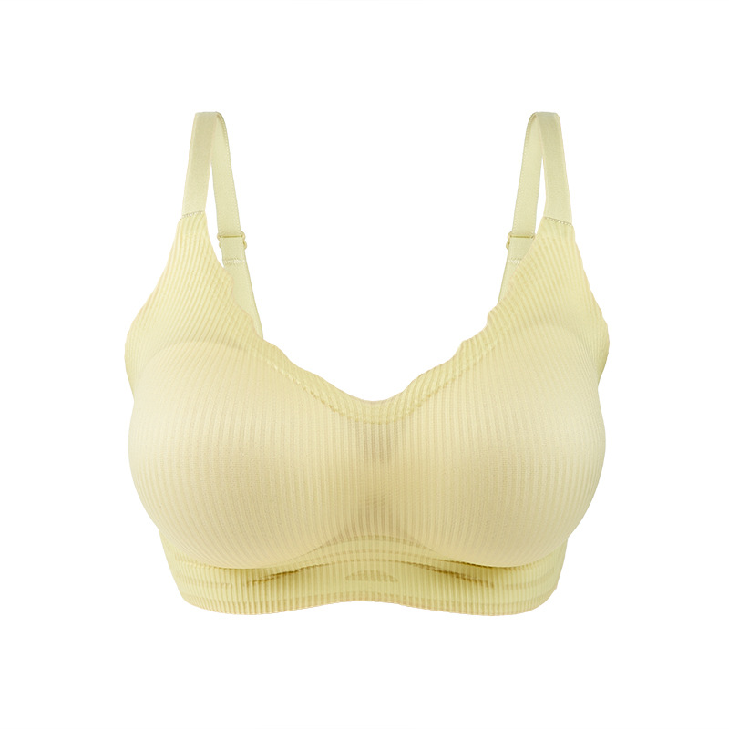 La ropa interior se selecciona estrictamente para ampliar el sujetador, pecho pequeño, grande y cómodo sin costuras engrosada Copa soporte superior, empujar hacia arriba la ropa interior inalámbrica, la belleza de nuevo