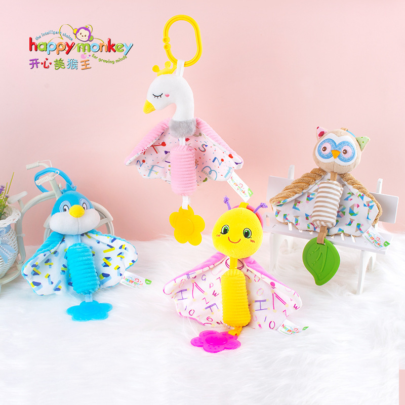 HappyMonkey0-3-year-old torno colgando educación temprana felpa cama de coche cielo calmante serie creativa juguetes para bebés