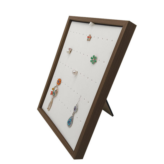 in stock wholesale wooden ring necklace earrings jewelry display rack jewelry sales display tray foldable