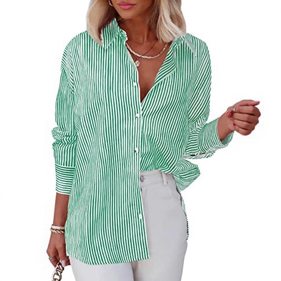 European and American Cross-Border Amazon Foreign Trade New Long-Sleeved Commuter Shirts Tops Shirts Women's Clothing