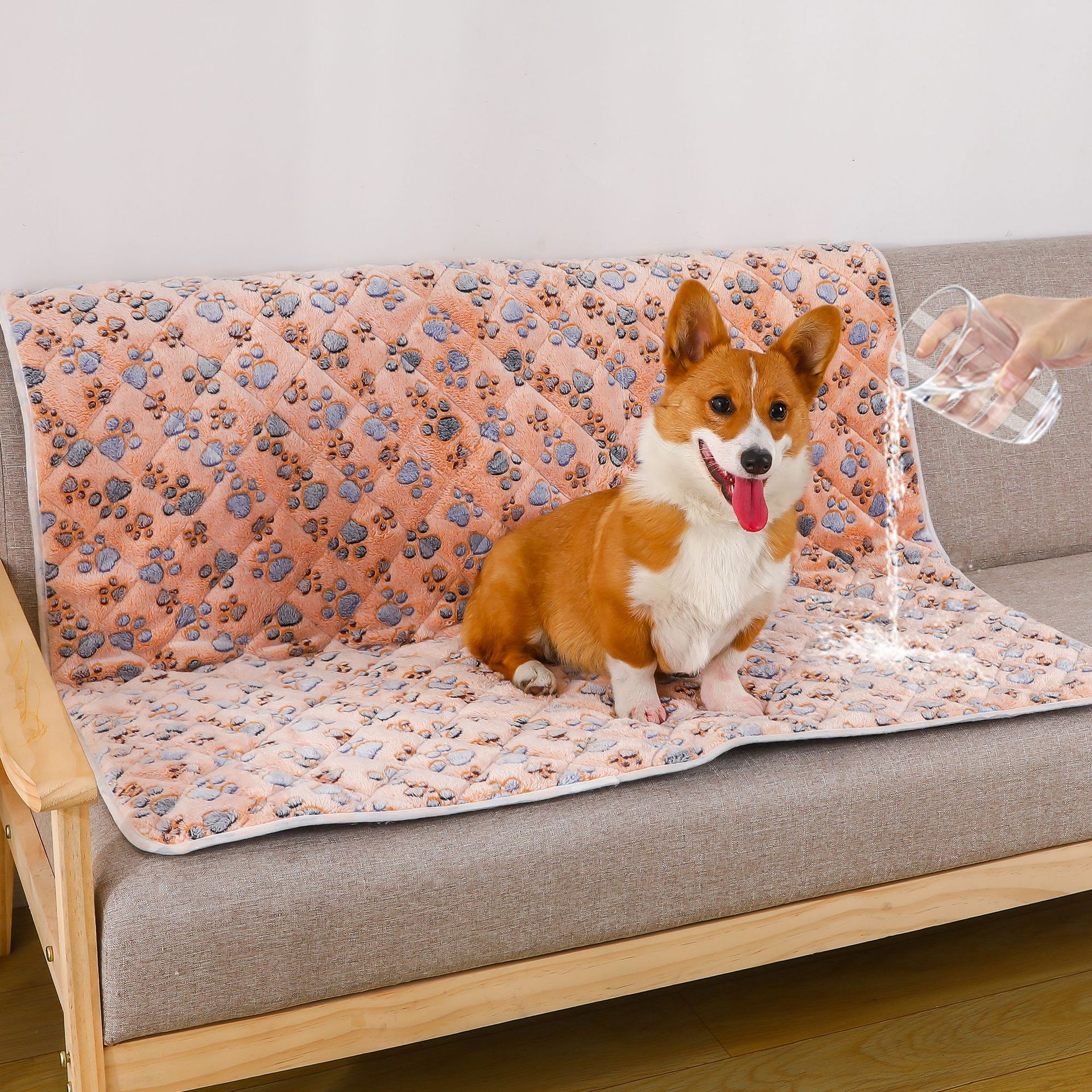 Almohadilla para pañales para mascotas, impermeable y antideslizante, almohadilla para perros, absorbente y fácil de secar, almohadilla para gatos reutilizable, tela de felpa, almohadilla para mascotas lavable a máquina