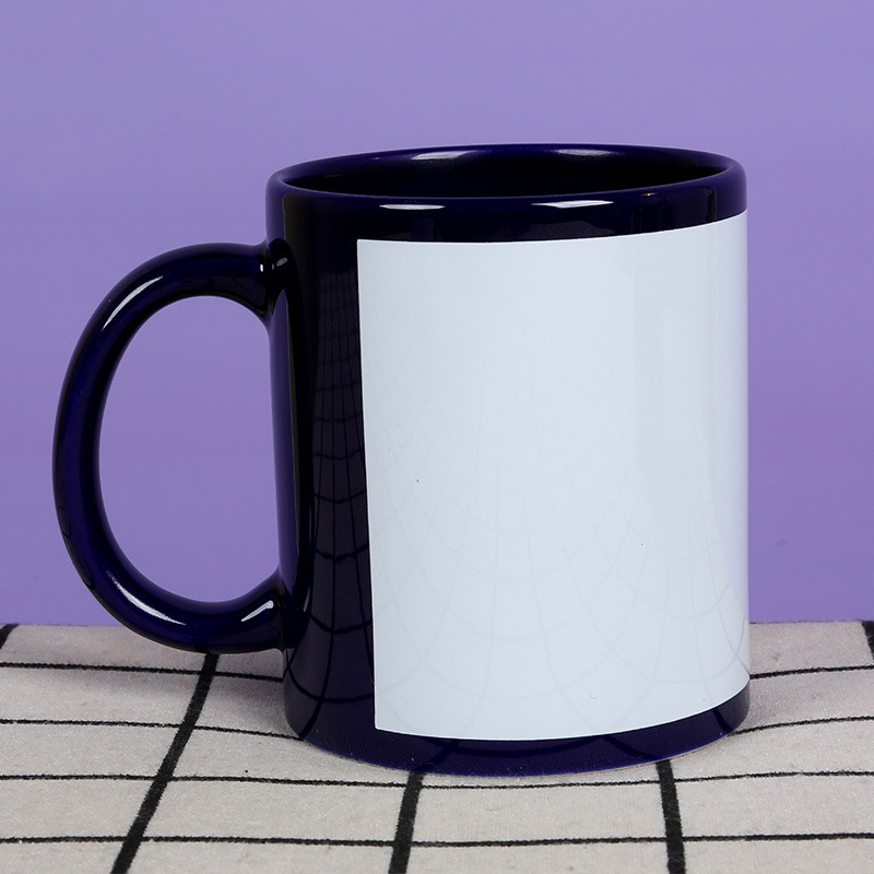 Fabricante al por mayor de alta temperatura de fabricación de cerámica personalizada foto de patrón de taza de color fijo logotipo de marca de taza