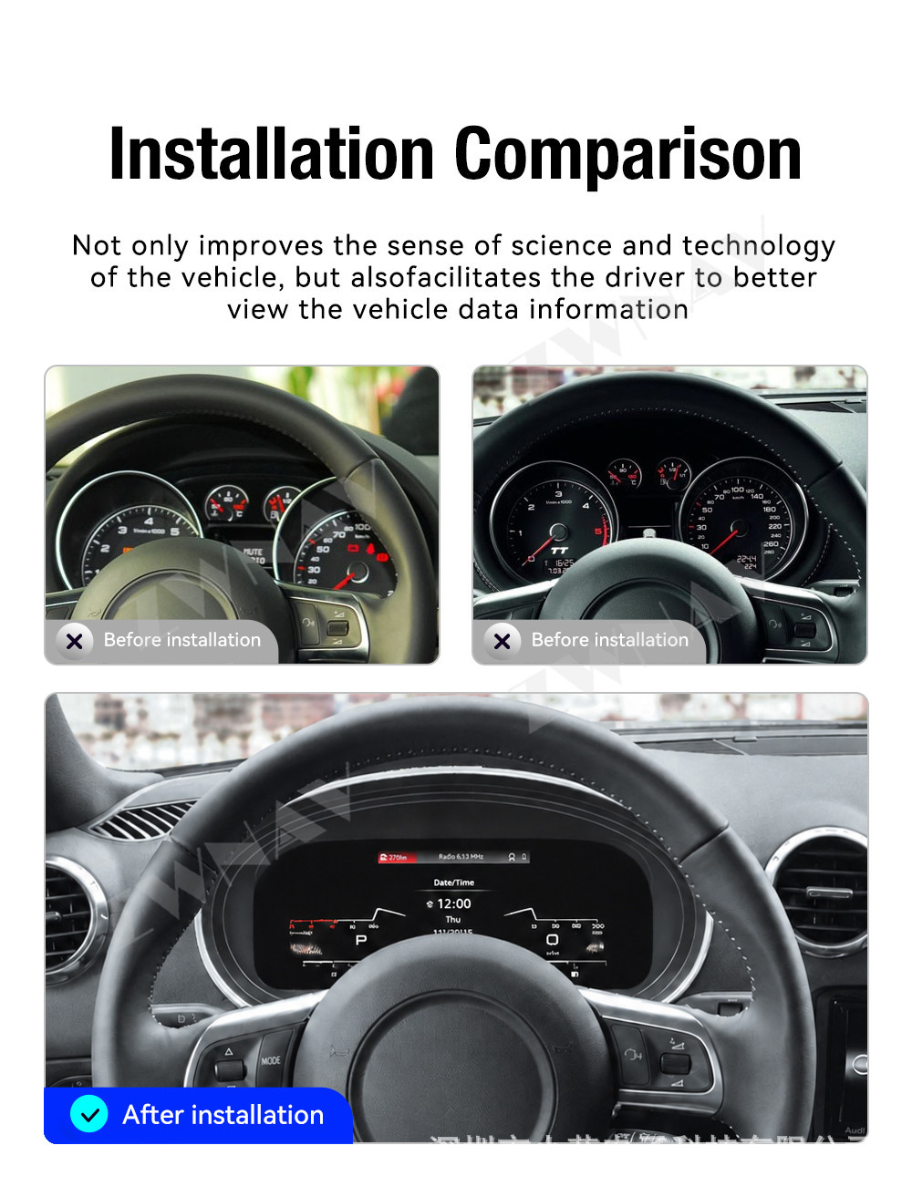 Suitable for 2008-2014 Audi TT full LCD instrument cluster 10.9inch multifunctional car odometer