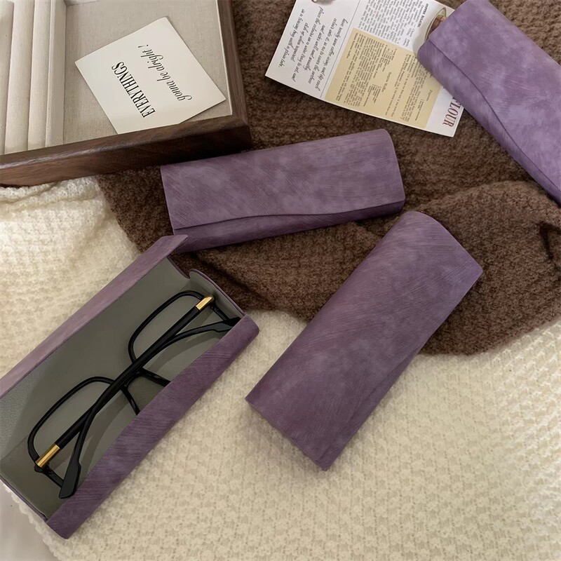 Haze Purple Anti-Pressure Glasses Case, High-End Japanese-Style Hard Shell Dust-Proof Student Myopia Sunglasses Storage Box Haze Purple Anti-Pressure Glasses Case, High-End Japanese-Style Hard Shell Dust-Proof Student Myopia Sunglasses Storage Box