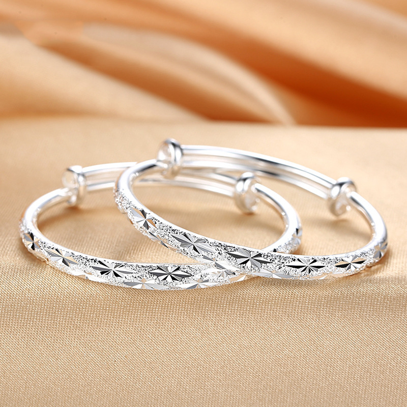 Children's Silver-plated Bracelet Baby Boys and Girls Baby Full Moon Year Old Baby Gift Traditional Jewelry Foot Ring