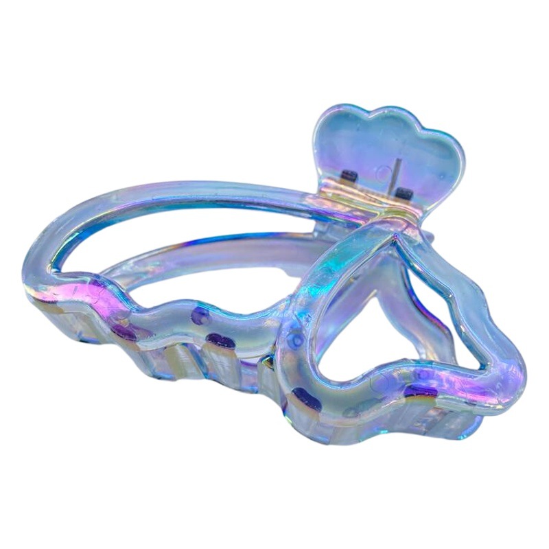 Galvanoplastia colorido gradiente de color mariposa pinza de pelo de moda simple dulce pelo agarre elegante todo-fósforo espalda cuchara updo pinza de pelo