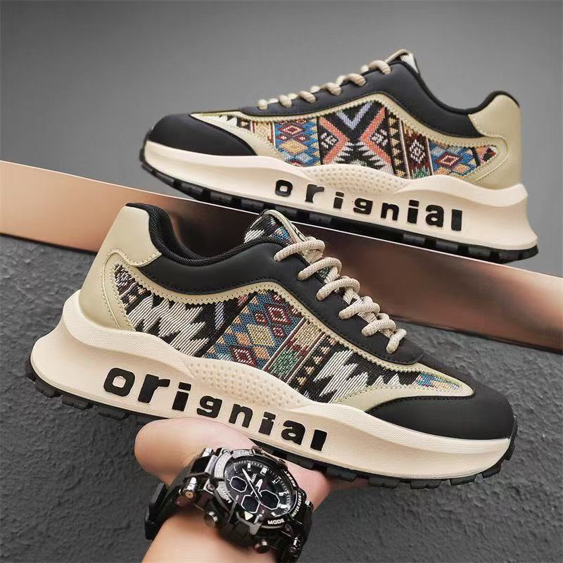 Una pieza de zapatos de hombre Forrest Gump estilo de explosión rojo otoño interior de suela gruesa deportes de ocio correr papá zapatos de moda hombres y mujeres del mismo estilo