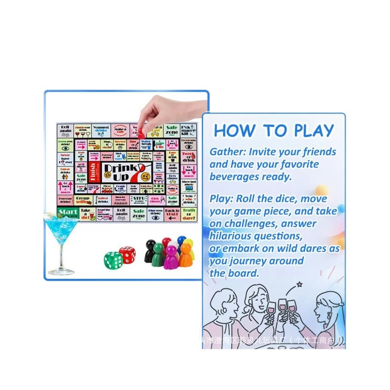 Transfronterizos Tipsy Land Party Board Game Juegos de mesa Beber divertidos Juegos de fiesta de solteros