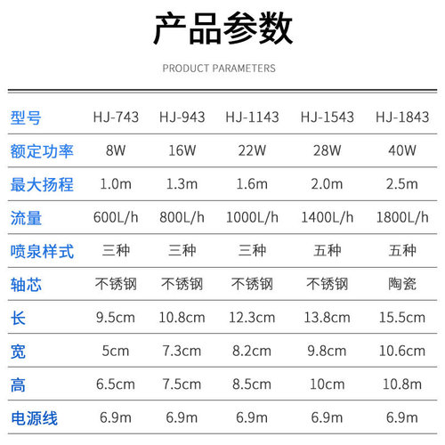 Sensen pond pumping fountain pump, garden fish pond submersible pump, landscaping fountain, various nozzles