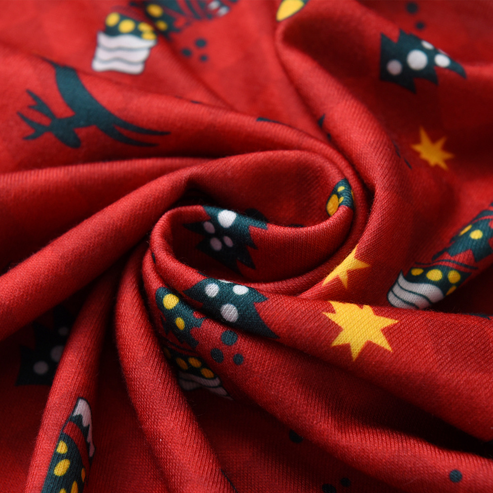 Traje de impresión de otoño e invierno pijamas de cuello redondo para niños de Navidad, ropa de hogar para bebés de dos piezas para hombres y mujeres, venta al por mayor transfronteriza