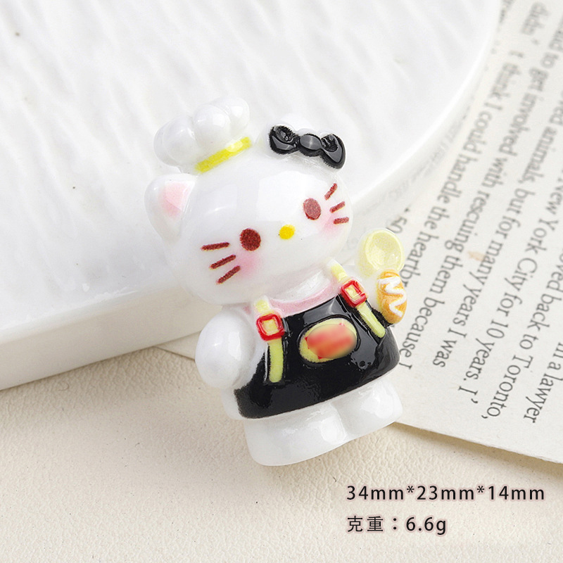 漫画 diy 樹脂アクセサリージュエリー立体シェフ子猫ヘアピン携帯電話ケース靴バックルキーホルダーペンダントアクセサリー|undefined