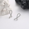 South Korean silver needle, goods with bow from pearl, small earrings, silver 925 sample