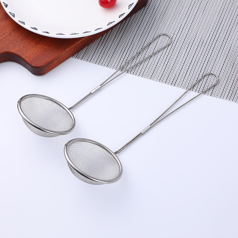 Stainless Steel Mesh Colander No. 8 Long Handle Oil Grids Soy Milk Filter Colander Kitchen Supplies 2 Yuan Department Store Wholesale