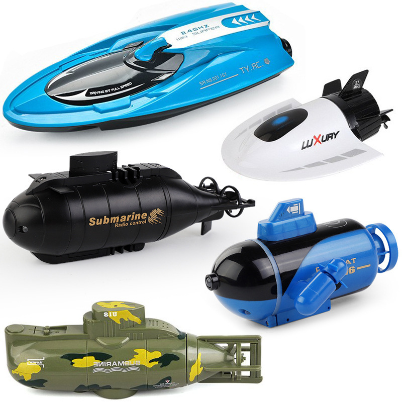 Mini Electric Submarine Remote Control Boat 6-Channel Remote Controller Full Waterproof Model Children's Water Play Summer Toy