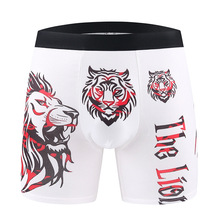 外贸跨境专供欧美内裤男平角裤个性潮流3D印花透气中长款四角短裤