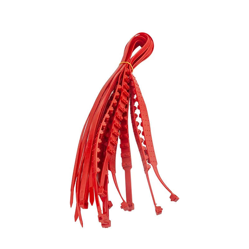 빨간색-90cm 자동차 범용 미끄럼 방지 체인 10팩