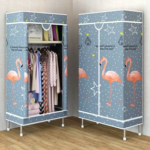 Cloth Wardrobe Simple Modern Single Full-closed Storage Rack Zipper Economical Dormitory Simple Wardrobe Hanging Wardrobe