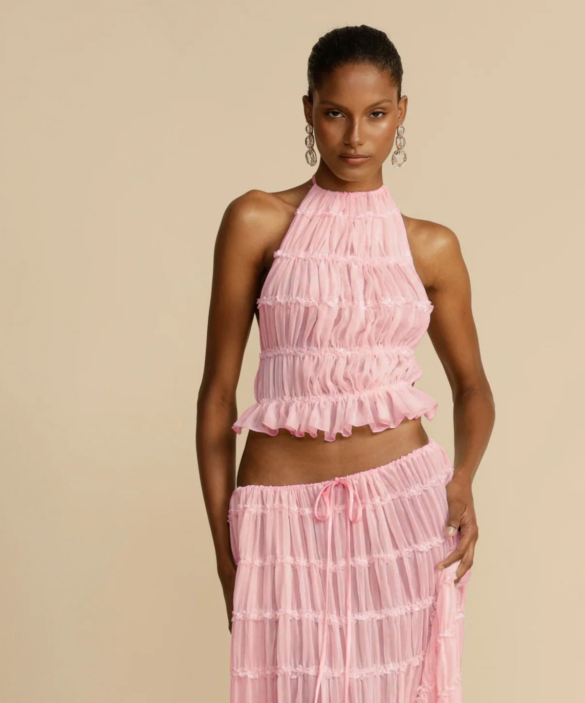 84g Weight Sleeveless Sleeve Length Polyester Fabric Type Skirt Co-ord Set Sets Type 2 Pieces Set Quantity Daily, Beach, Date Occasion Halter Neck Neckline Regular Fit Fit Type Solid Color Pattern Summer Season Women's Gender Sexy Style Daily Beach Date Women's Sexy Solid Color Polyester Skirt Co-ord Set Skirt Sets 16