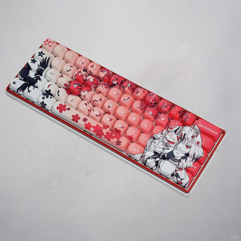 Fox-Faced Girl Mechanical Keyboard Keycaps 78 Keys Moa High Heat Sublimation Pbt Compatible with 61/61/68 Desktop Fox-Faced Girl Mechanical Keyboard Keycaps 78 Keys Moa High Heat Sublimation Pbt Compatible with 61/61/68 Desktop